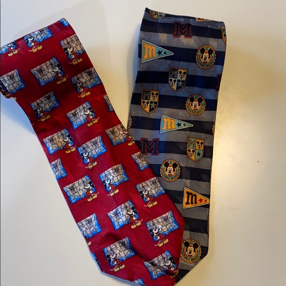 Vintage Mickey Mouse 100% Silk Ties (Set of 2)